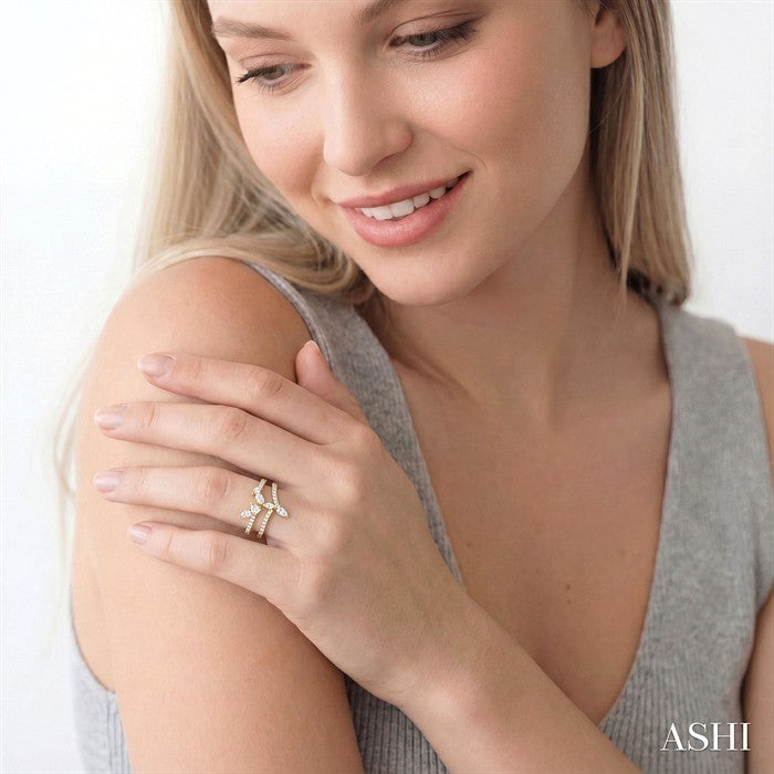 Mixed Shape Diamond Fashion Open Ring