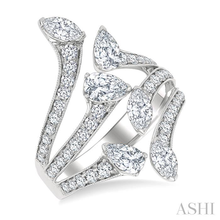 Mixed Shape Diamond Fashion Open Ring