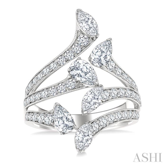 Mixed Shape Diamond Fashion Open Ring