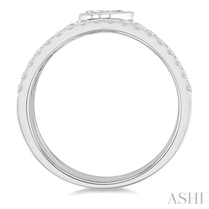 Pear Shape Bezel Diamond Fashion Open Ring
