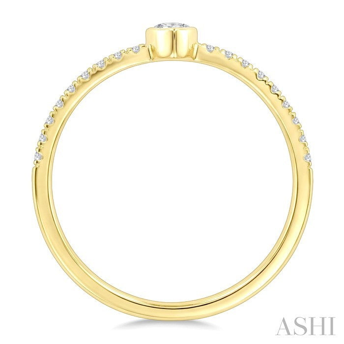 Luna Bezel Pear Shape Diamond Fashion Ring