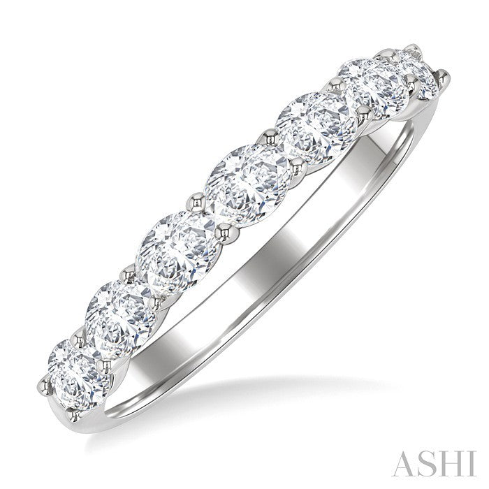 Oval Shape East-West Diamond Fashion Band