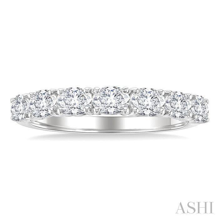 Oval Shape East-West Diamond Fashion Band