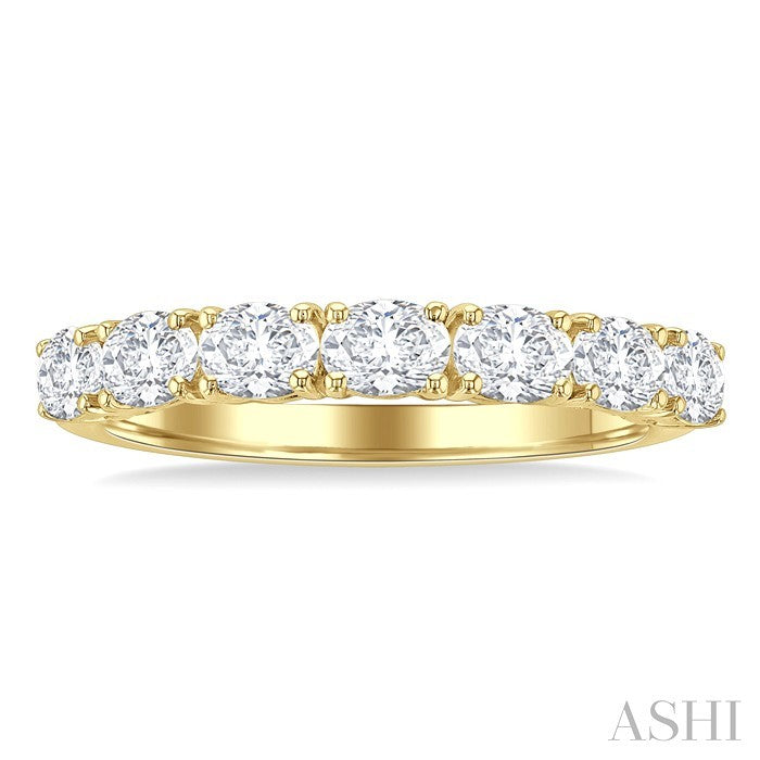 Oval Shape East-West Diamond Fashion Band