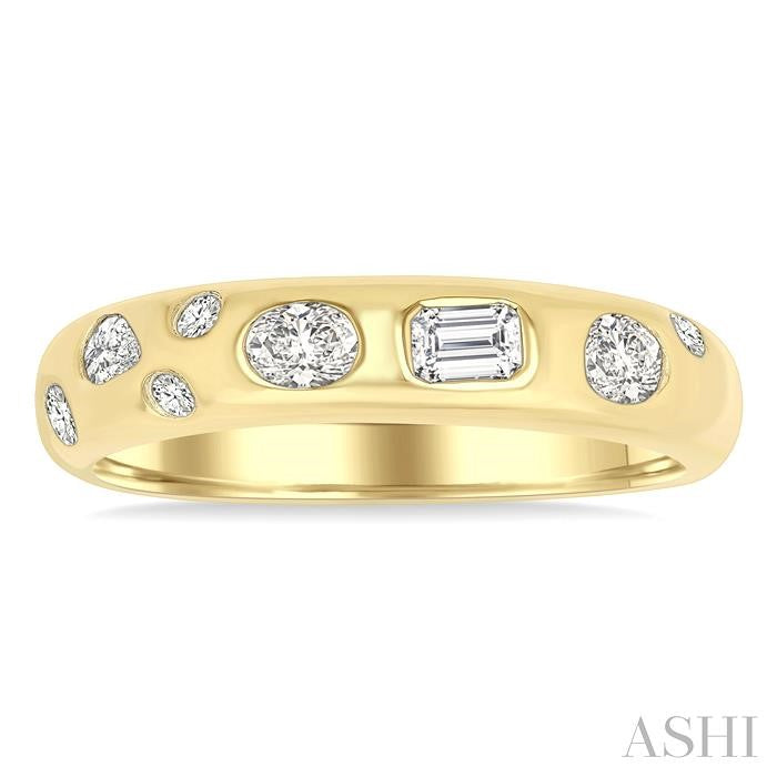 Mixed Shape Bezel Set Diamond Fashion Band