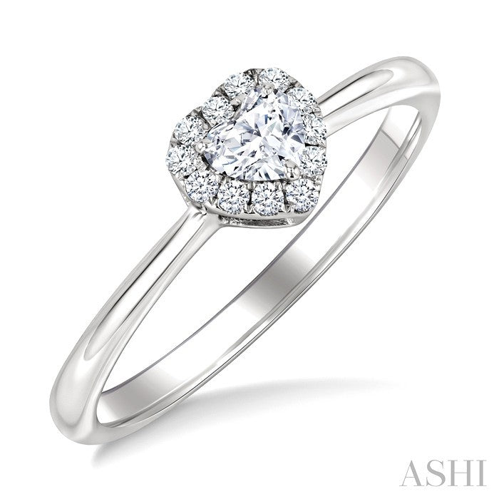Heart Shape Halo Diamond Fashion Ring