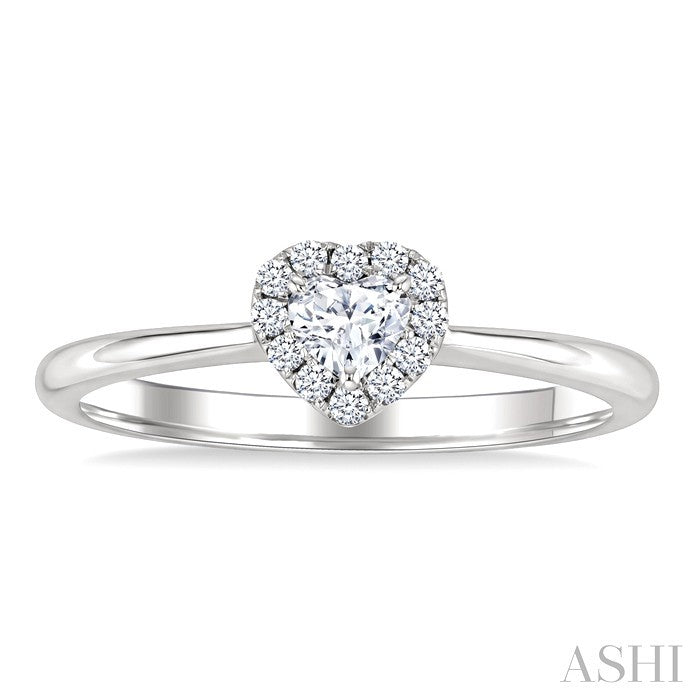 Heart Shape Halo Diamond Fashion Ring