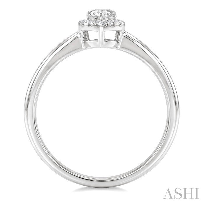 Heart Shape Halo Diamond Fashion Ring