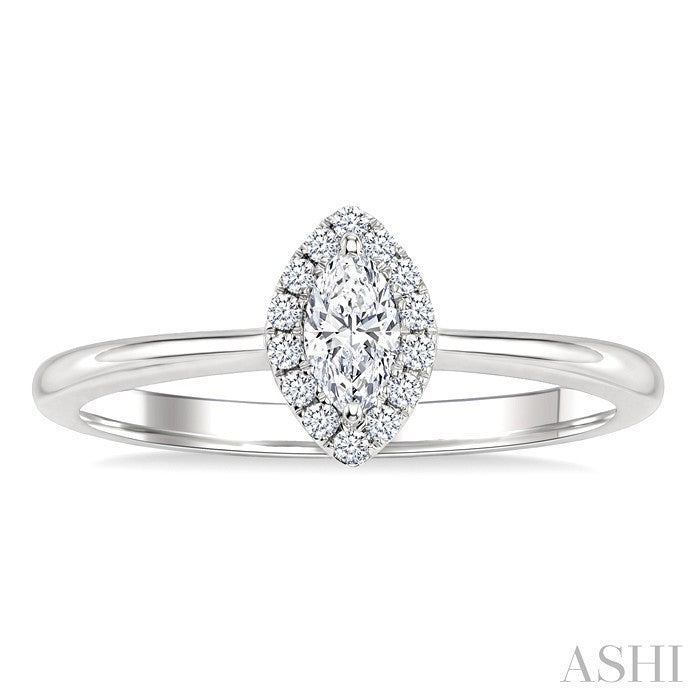 Marquise Shape Halo Diamond Fashion Ring