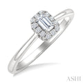 Emerald Shape Halo Diamond Fashion Ring