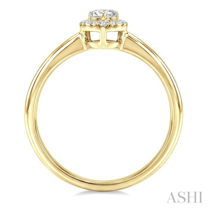 Heart Shape Halo Diamond Fashion Ring