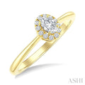 Oval Shape Halo Diamond Fashion Ring