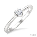 Heart Shape Bezel Set Diamond Fashion Ring
