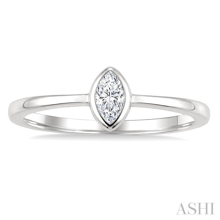 Marquise Shape Bezel Set Diamond Fashion Ring