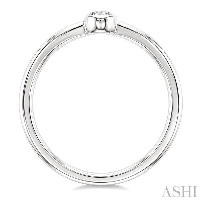 Oval Shape Bezel Set Diamond Fashion Ring