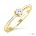 Heart Shape Bezel Set Diamond Fashion Ring