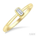 Emerald Shape Bezel Set Diamond Fashion Ring