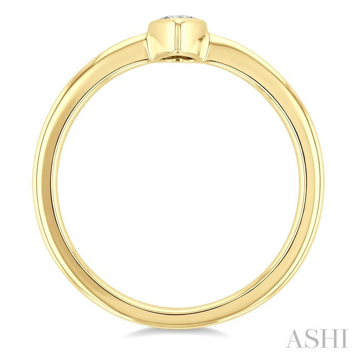 Pear Shape Bezel Set Diamond Fashion Ring