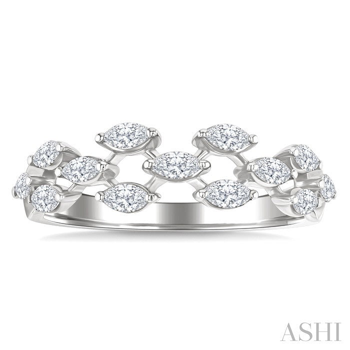 Marquise Shape Scatter Diamond Fashion Band