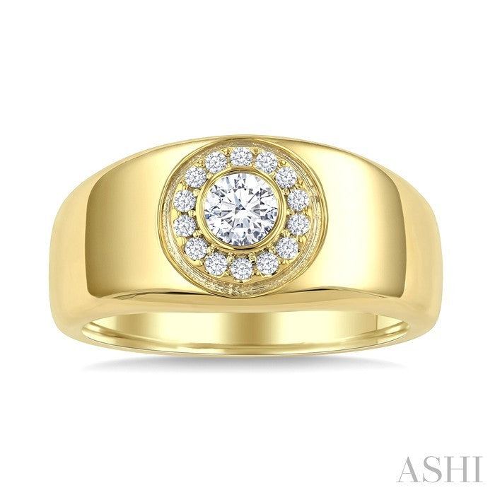 Aeris Gold Round Shape Diamond Fashion Ring