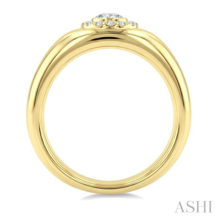 Aeris Gold Round Shape Diamond Fashion Ring