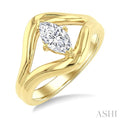 Aeris Gold Marquise Shape Diamond Solitaire Ring