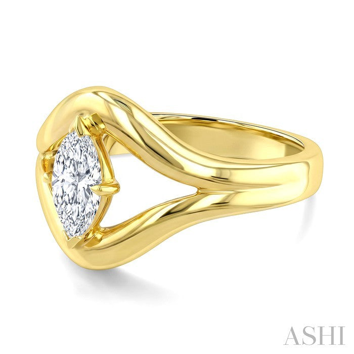 Aeris Gold Marquise Shape Diamond Solitaire Ring