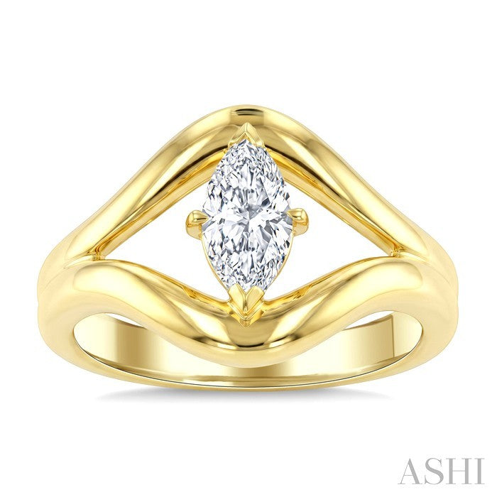 Aeris Gold Marquise Shape Diamond Solitaire Ring