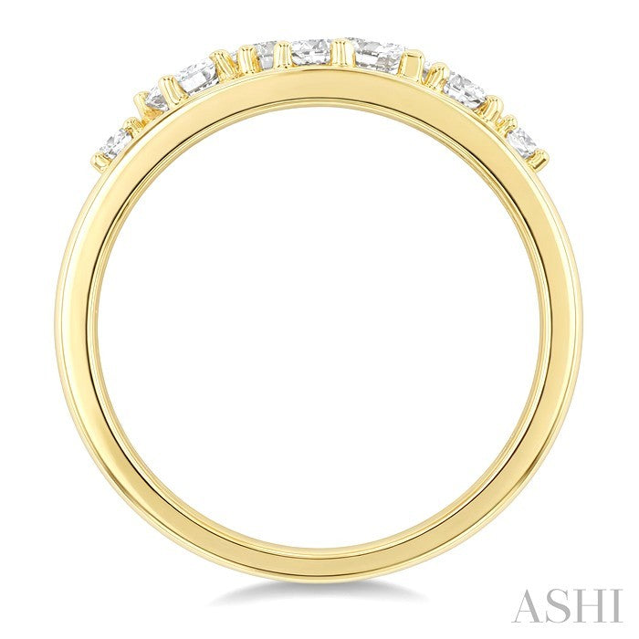 Mixed Shape Diamond Fashion Wide Band