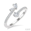 3 Stone Mixed Shape Diamond Fashion Open Ring