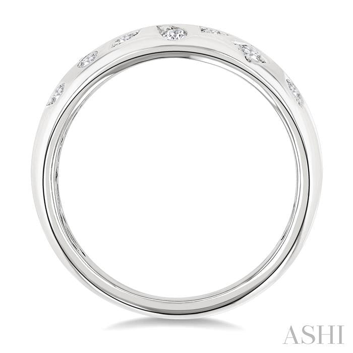 Mixed Shape Diamond Mosaic Fashion Wide Band