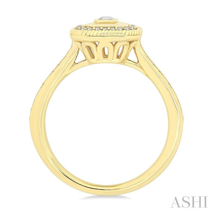 Emerald Shape Art Deco Diamond Fashion Ring