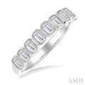 Emerald Shape North-South Bezel Set Diamond Fashion Band