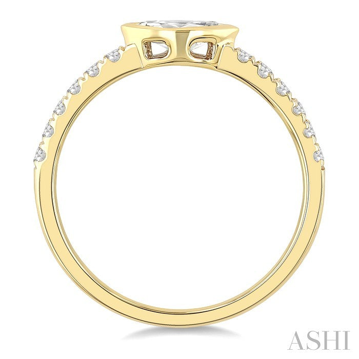 Marquise Shape East-West Bezel Set Diamond Ring