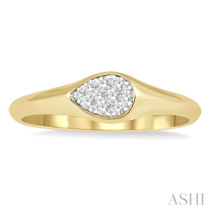 Pear Shape Lovebright Essential Diamond Signet Ring
