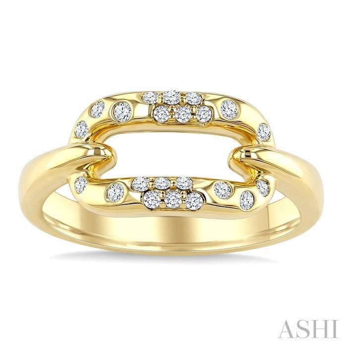Aeris Gold Paperclip Mosaic Diamond Fashion Ring