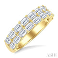 Emerald Shape 2-Row Diamond Fashion Band