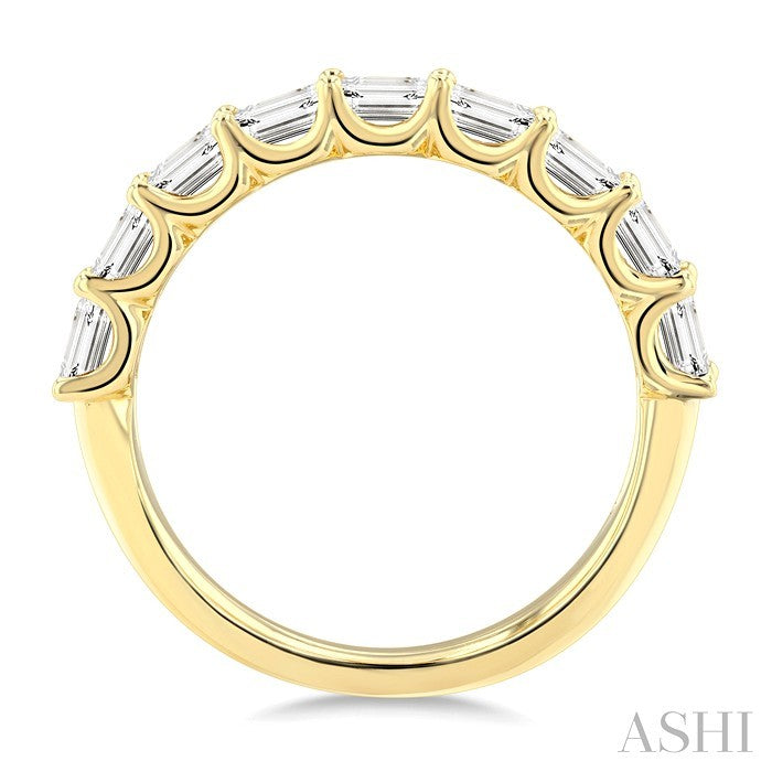Emerald Shape 2-Row Diamond Fashion Band