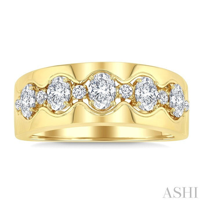 Oval Shape 5 Stone Diamond Fashion Band