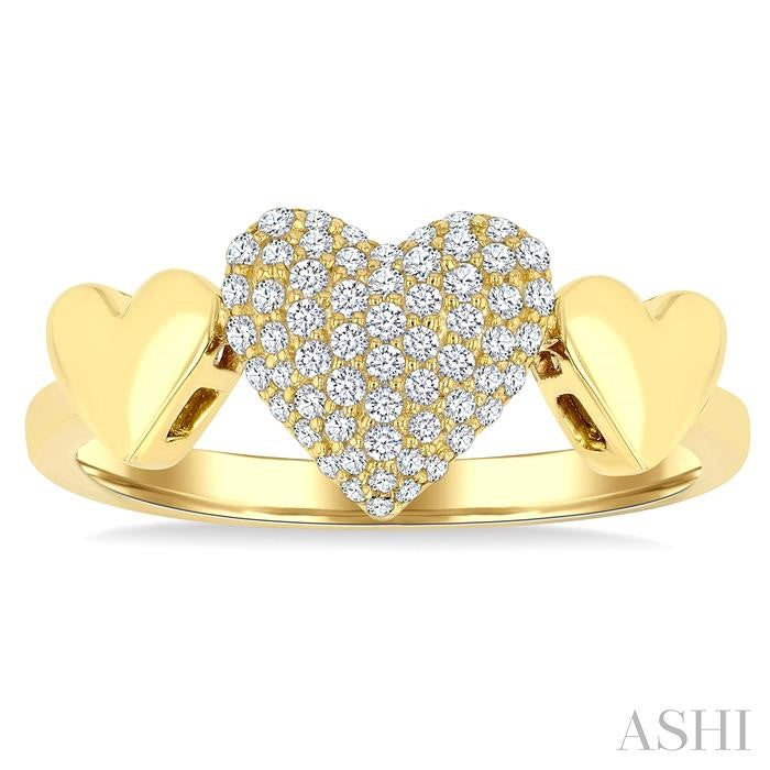 Pave-Set Heart Shape Diamond Fashion Ring