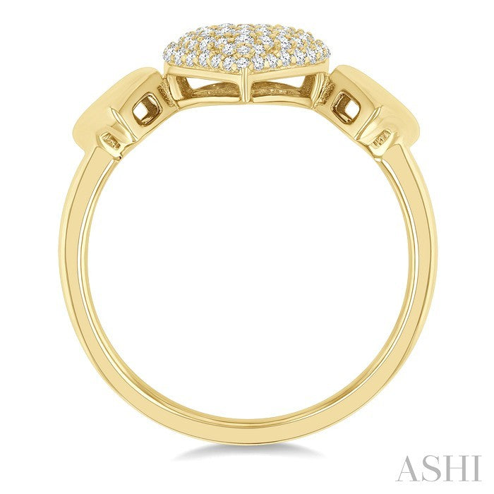 Pave-Set Heart Shape Diamond Fashion Ring