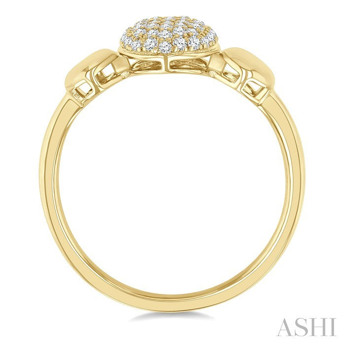 Pave-Set Oval Shape Diamond Fashion Ring