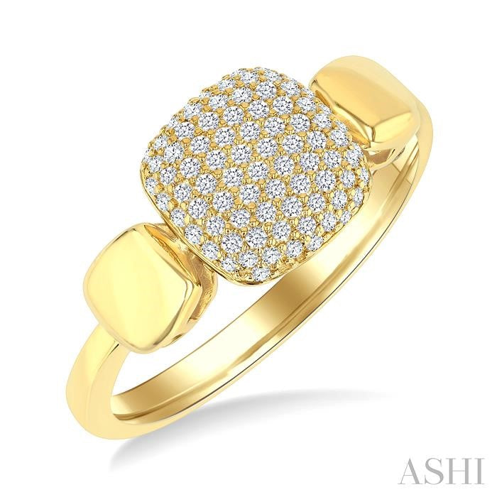 Pave-Set Cushion Shape Diamond Fashion Ring