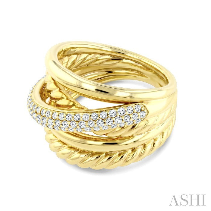 Aeris Gold Criss Cross Diamond Fashion Ring