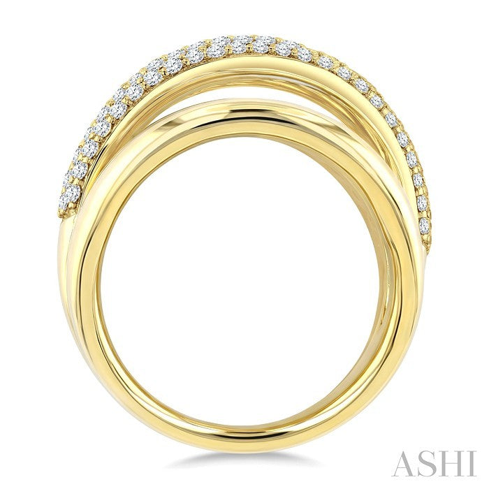 Aeris Gold Criss Cross Diamond Fashion Ring