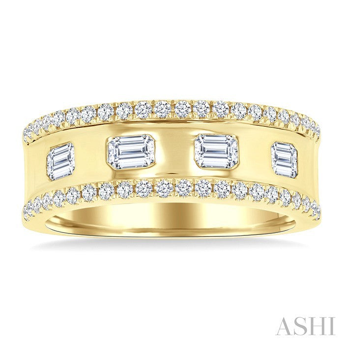 Bold Emerald Shape Diamond Fashion Band