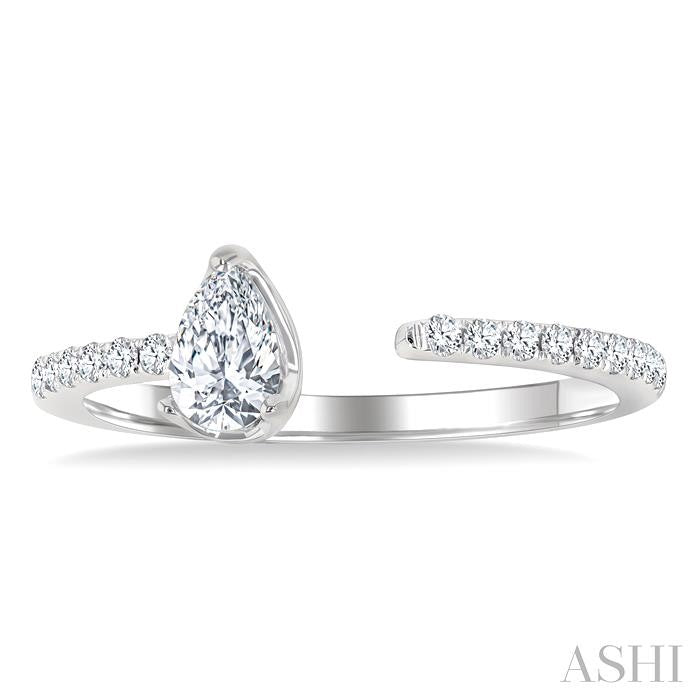 Pear Shape Diamond Fashion Open Ring