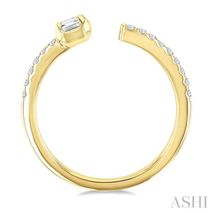 Emerald Shape Diamond Fashion Open Ring