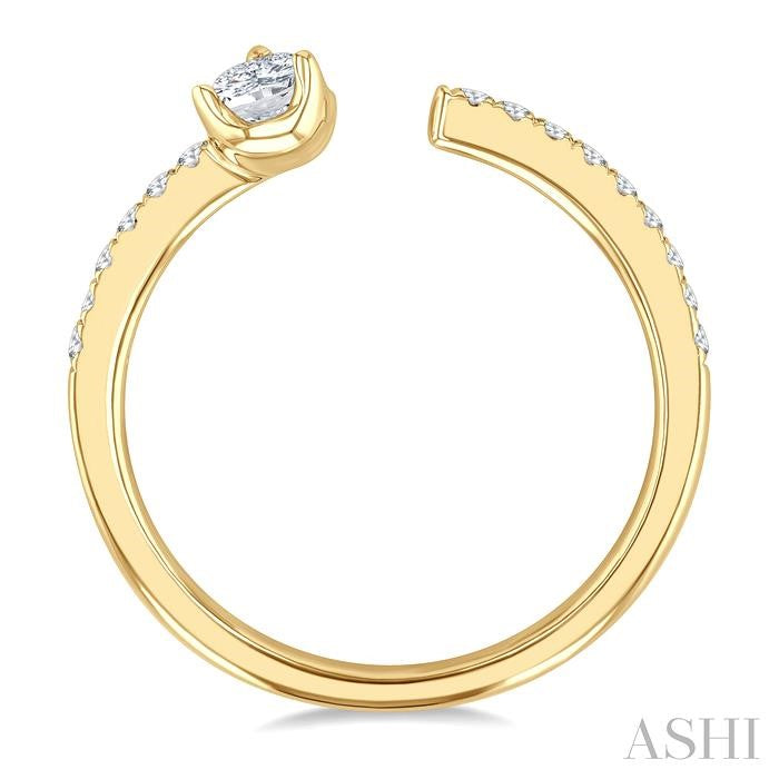 Pear Shape Diamond Fashion Open Ring
