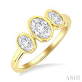 Oval Shape 3 Stone Diamond Fashion Ring